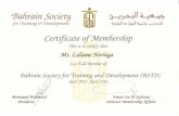 Lalaine Noriega - Certificate - Bahrain Society for Training and Development