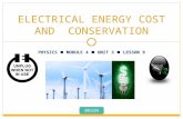Phyics M4 Electrical Energy cost and Conservation