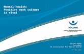 Mental Health: Positive Work Culture is Vital