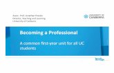 Associate Professor Jonathan Powles - Canberra University - Becoming a Professional: the common first year program