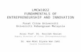 Fundamentals of Entrepreneurship and Innovation: A Course at Universiti Kebangsaan Malaysia