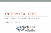 Interview Tips Abilities Job Fair 2015 July 7