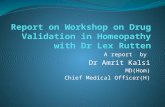 Report on drug validation workshop ccrh