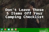 Don't Leave These 5 Items Off Your Camping Checklist