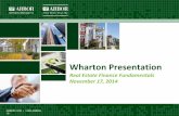 Wharton Presentation: Real Estate Finance Fundamentals
