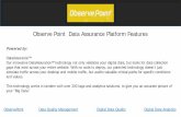 Observe Point  Data Assurance Platform Features