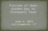 Preview of open garden day at stonewell farm