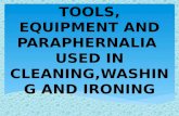 Tools, equipment and paraphernalia  used in cleaning,washing