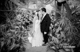 Sunken gardens black and white wedding photo