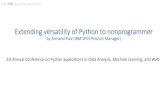 Extending versatility of python to nonprogrammer