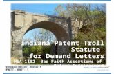 Recent Change to the Indiana Code to Address Patent Demand Letters from Patent Trolls