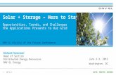 Solar + Storage – Here to StayOpportunities, Trends, and Challenges the Applications Presents to Our Grid