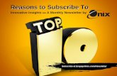 Top 10 Reasons to Subscribe to Innovative Insights