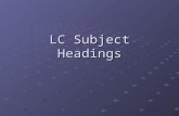 Library of Congress Subject Headings (LCSH) for Theological and Religion topics