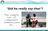 'Did He Really Say That?" effective component communication