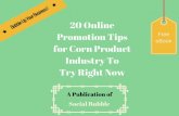 20 online promotion tips for corn product industry to try right now