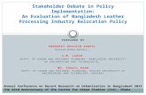 Stakeholder Debate in Policy Implementation:An Evaluation of Bangladesh Leather Processing Industry Relocation Policy