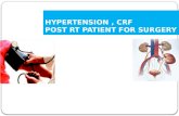 Hypertension , crf post renal transplant patient for surgery