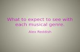 What to expect to see with each musical genre.