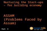 Nurturing the Start-ups – for building economy - ASSAM (Problems Faced by Assam) - Part - 3