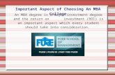 Important aspect of choosing an MBA college