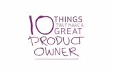 10 Things That Make A Great Product Owner