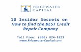 10 Insider Secrets on How to find the Best Credit Repair company