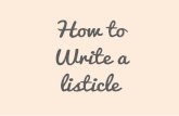 How to Write a Listicle