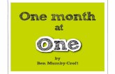 One month at ONE - A short story by Ben Mumby-Croft