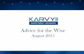 Advice for the Wise - August 2015