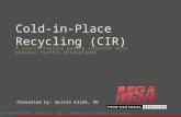 Cold in Place Recycling (CIR)