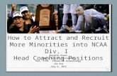 How to Attract and Recruit More Minority Coaches into NCAA Div. 1 Head Coaching Positions