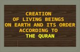 Order of creation of living beings on earth