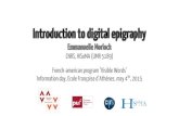 Emmanuelle Morlock - Introduction to Digital Epigraphy