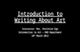 Introduction to Writing About Art - Critical