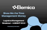 Cindi Hane – Logistics Management  “Show Me the Time Management Money”