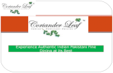 Coriander leaf- Indian Pakistani fine dining restaurant