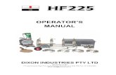Dixon HF225 Op Manual