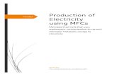Production of Electricity Using MFCs