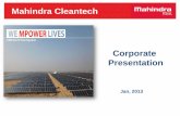 Mahindra Cleantech Overview - Presentation