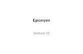 12 Eponyms, Toponyms