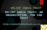 Relief India Trust an Organization, You Can Trust