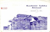 Kashmir Sabha Annual 15 August 1961 - M.K. Raina