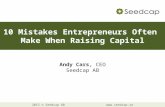 10 Mistakes When Raising Capital