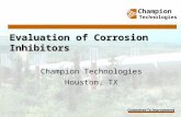 Corrosion Inhibitor Evaluation