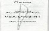 VSX-D458-HT Pioneer Operating Instructions