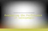 Evaluating the Performance of Salespeople