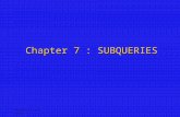 Chapter Subqueries important