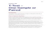 T-Test - One-Sample or Paired
