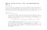 Best Practices for Programming in C
